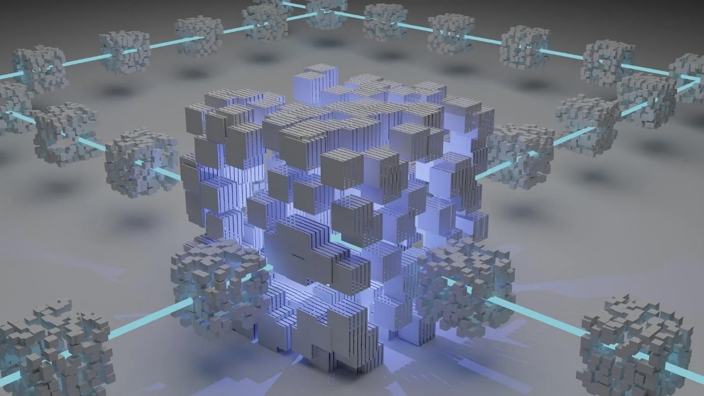 A network of blocks.