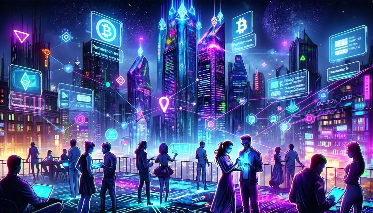 An illustration of a decentralized world in Cryptopunk style