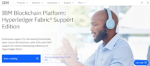 IBM Blockchain Platform’s landing page