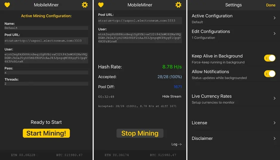 Crypto Mining App