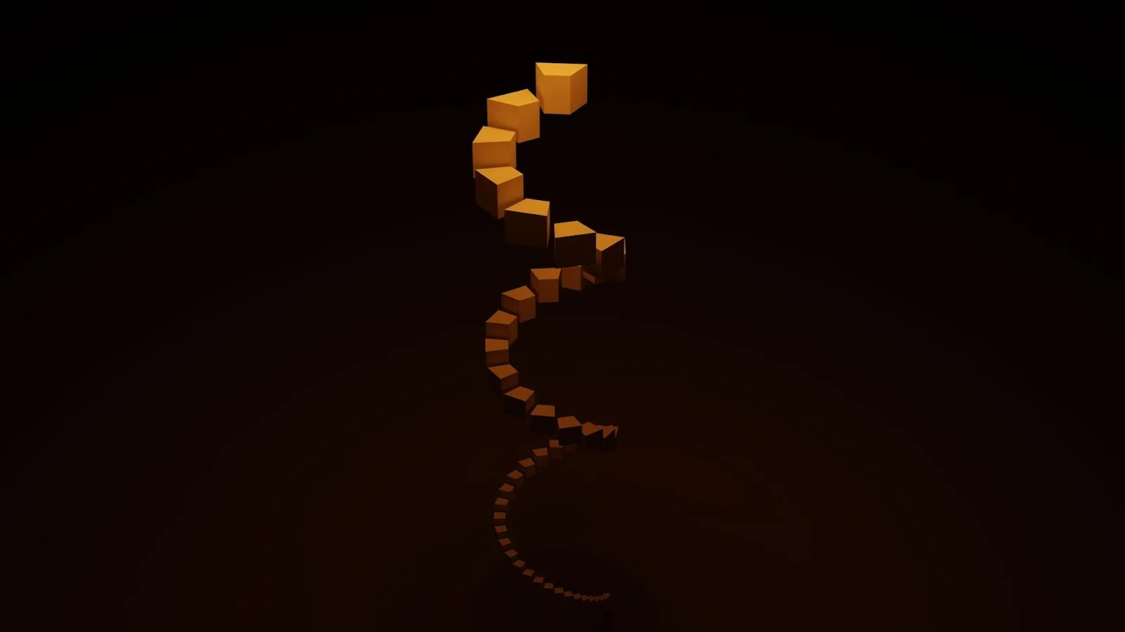 A series of blocks arranged as a spiral staircase