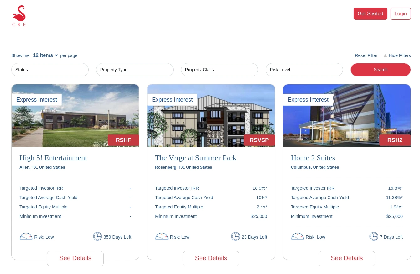 Real Estate listings on RedSwan marketplace
